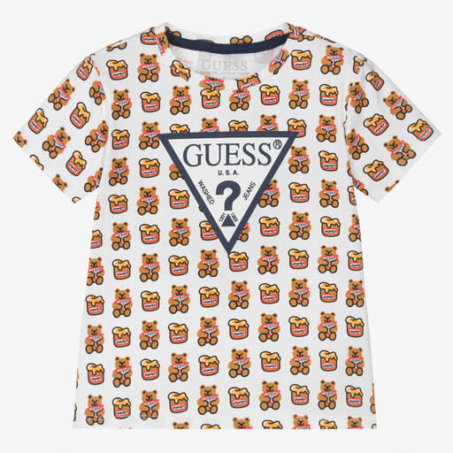 Guess-Кремовая футболка из органического хлопка | Childrensalon