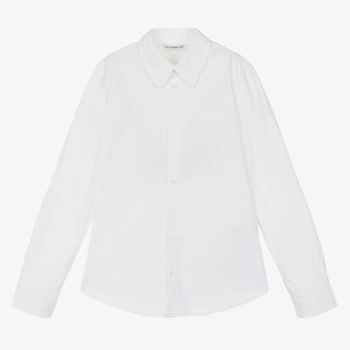Guess-Junior Boys White Cotton Poplin Shirt  | Childrensalon