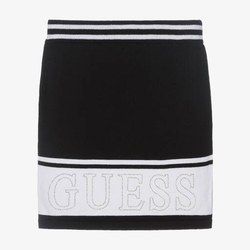 Guess-Junior Girls Black Cotton Knit Skirt | Childrensalon