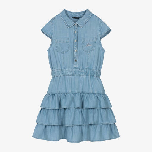 Guess-Junior Girls Blue Chambray Dress | Childrensalon