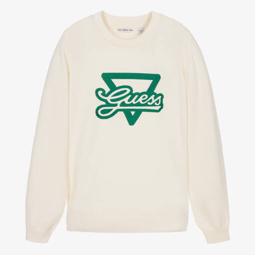 Guess-Teen Boys Ivory Cotton & Modal Sweater | Childrensalon
