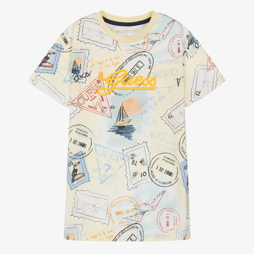 Guess-Teen Boys Pastel Yellow Graphic T-Shirt | Childrensalon
