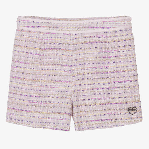 Guess-Teen Girls Pink & Lilac Tweed Shorts | Childrensalon