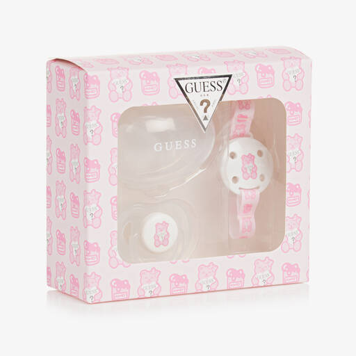 Guess-White Dummy & Clip Set | Childrensalon