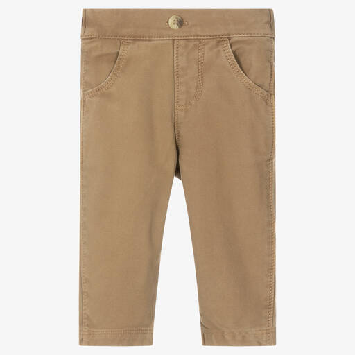 Fendi Boys Brown FF Cotton Trousers