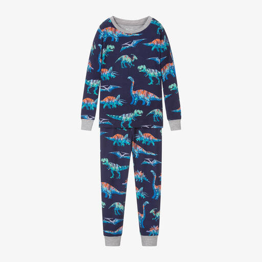 Hatley-Boys Blue Cotton Dino Pyjamas | Childrensalon