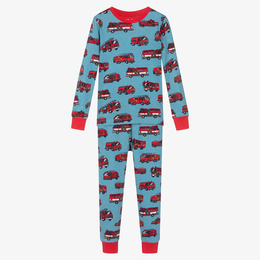 Hatley-Feuerwehr-Baumwoll-Schlafanzug Blau | Childrensalon