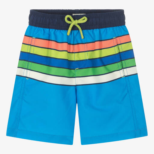 Hatley-Boys Blue Striped Swim Shorts (UPF50+) | Childrensalon