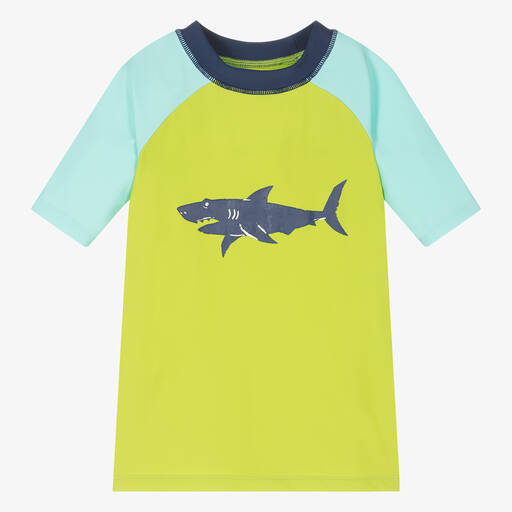 Hatley-Boys Green & Blue Shark Sun Top (UPF50+) | Childrensalon