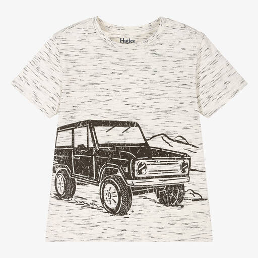 Hatley-Boys Grey Cotton Off-Road Car T-Shirt | Childrensalon