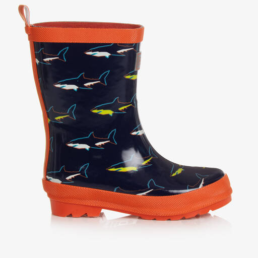 Hatley-Boys Navy Blue Shark Rain Boots | Childrensalon