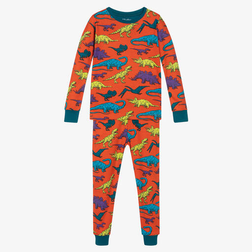 Hatley-Oranger Dino-Baumwoll-Schlafanzug | Childrensalon