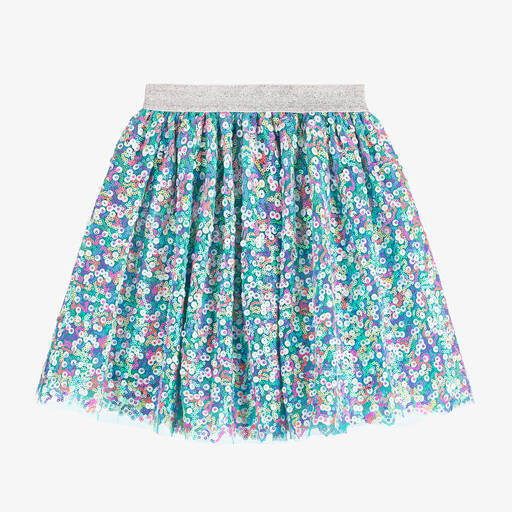 Hatley-Girls Blue Sequin Tulle Skirt | Childrensalon
