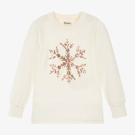 Hatley-Girls Ivory Snowflake Sweater | Childrensalon