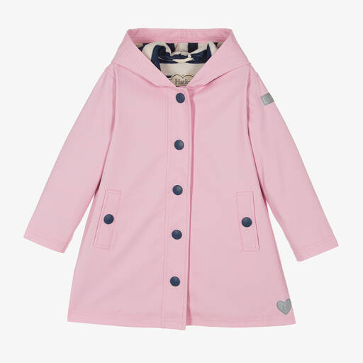 Hatley-Girls Pink Hooded Raincoat  | Childrensalon