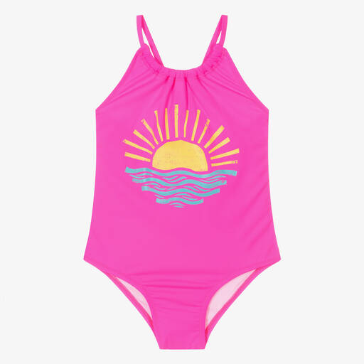 Hatley-Girls Pink Sunrise Swimsuit (UPF50+) | Childrensalon