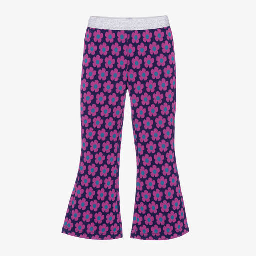 Hatley-Girls Purple Floral Flared Trousers | Childrensalon