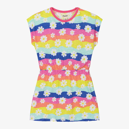 Hatley-Girls Rainbow Striped Flower Dress | Childrensalon