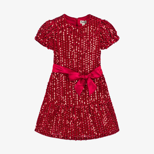 Hatley-Girls Red Sequin Velour Dress | Childrensalon