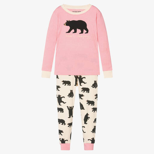 Little Blue House by Hatley-Розово-кремовая хлопковая пижама с медведями | Childrensalon