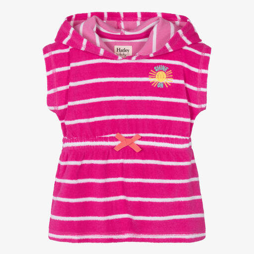 Hatley-Розовое полотенце с капюшоном в полоску | Childrensalon