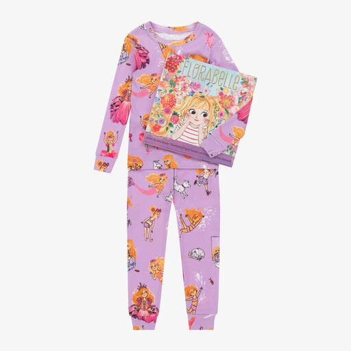 Hatley-Purple Florabelle Cotton Pyjamas & Book Set | Childrensalon
