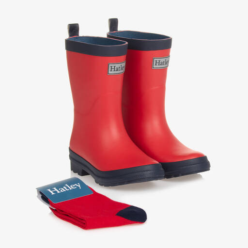 Hatley-Red & Blue Rain Boots | Childrensalon