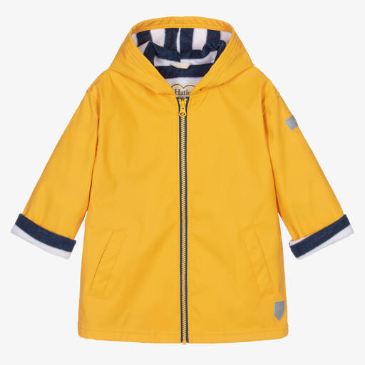 Hatley-Yellow Hooded Raincoat | Childrensalon