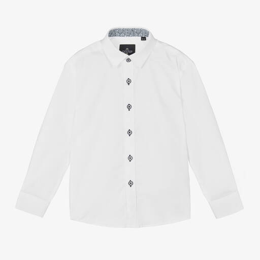House of Cavani- قميص قطن لون أبيض للأولاد | Childrensalon