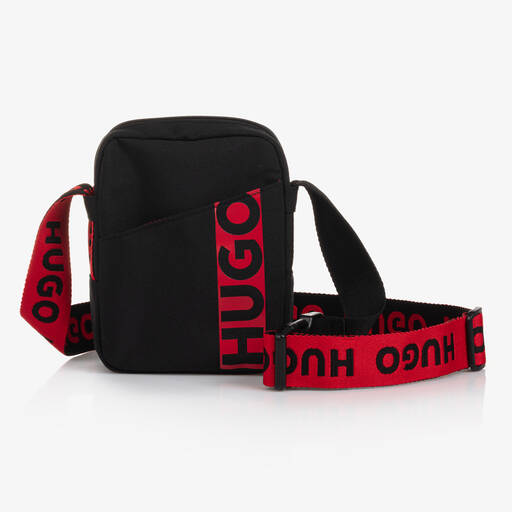 HUGO-Black Messenger Bag (20cm) | Childrensalon