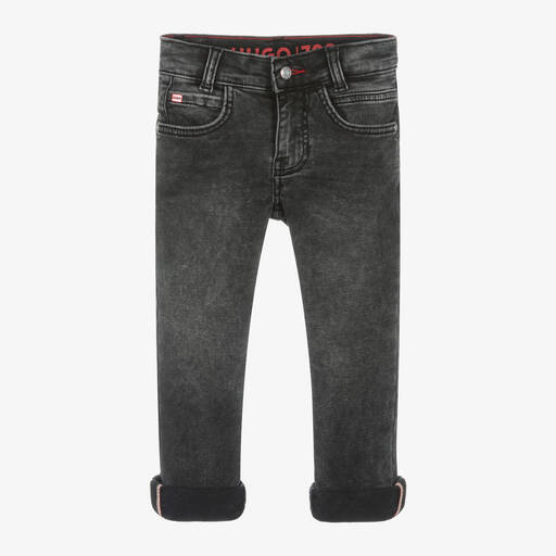 HUGO-Boys Black 708 Jersey Jeans | Childrensalon