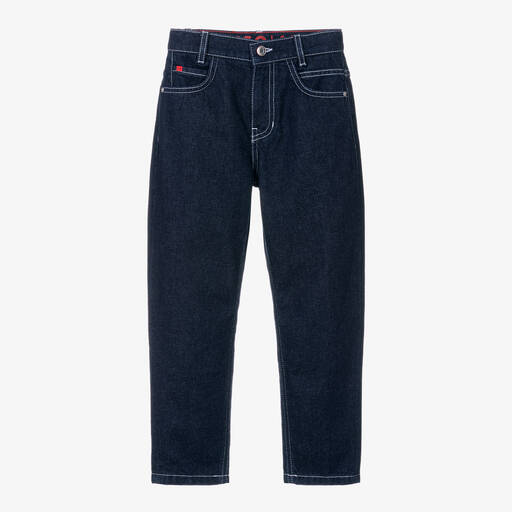 HUGO-Boys Blue Denim Loose Fit 446 Jeans | Childrensalon