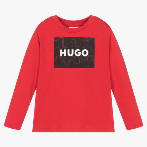 HUGO-توب قطن عضوي لون أحمر للأولاد | Childrensalon