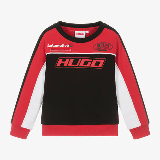 HUGO-Boys Red Racing Cotton Sweatshirt | Childrensalon