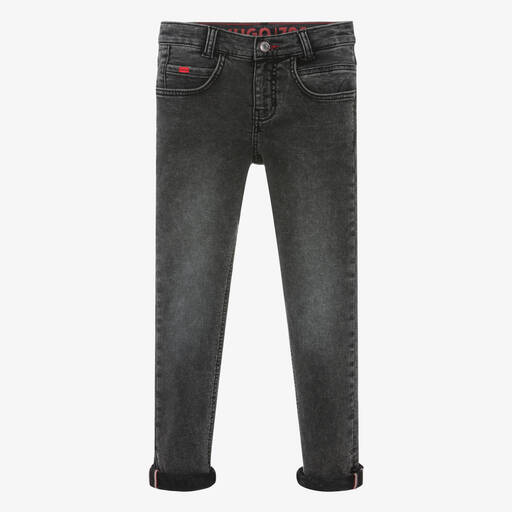 HUGO-Teen Boys Black 708 Jersey Jeans | Childrensalon