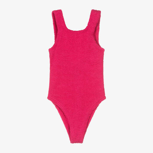 Hunza G-Girls Fuchsia Pink Crinkle Swimsuit | Childrensalon