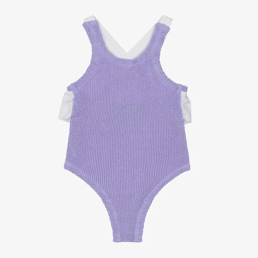 Hunza G-Girls Lilac Purple Crinkle Swimsuit | Childrensalon