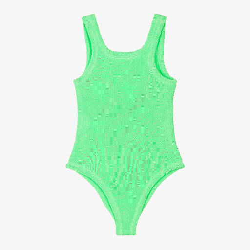 Hunza G-Girls Lime Green Crinkle Swimsuit | Childrensalon