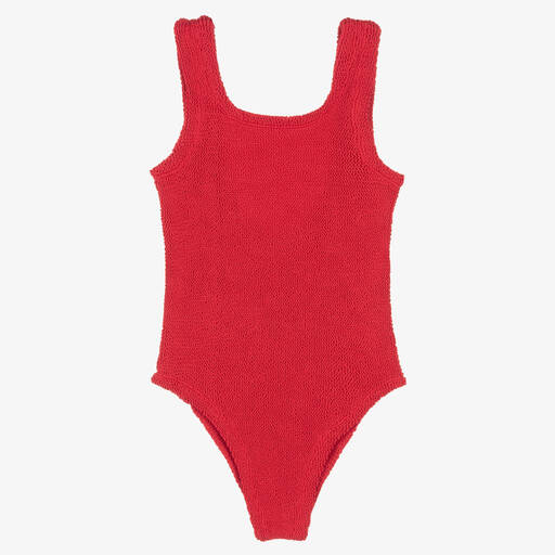 Hunza G-Girls Red Crinkle Swimsuit | Childrensalon