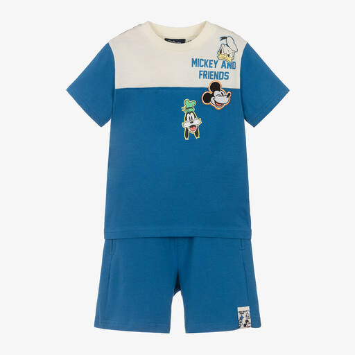 iDO Baby-Boys Blue Disney Cotton Shorts Set | Childrensalon