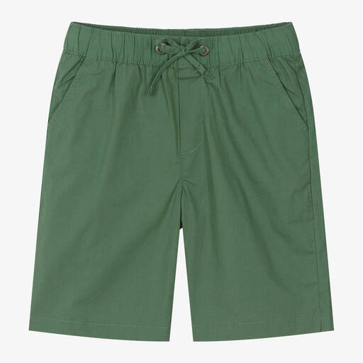 iDO Junior-Boys Green Cotton Shorts | Childrensalon