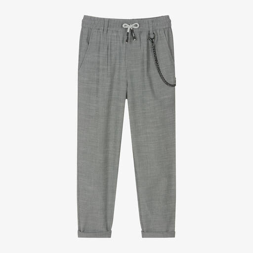 iDO Junior-Boys Grey Relaxed Fit Trousers | Childrensalon