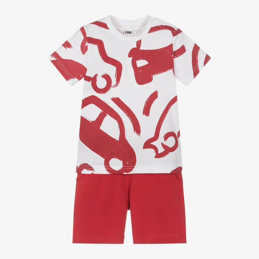 iDO Baby-Boys Red Car Print Cotton Shorts Set | Childrensalon