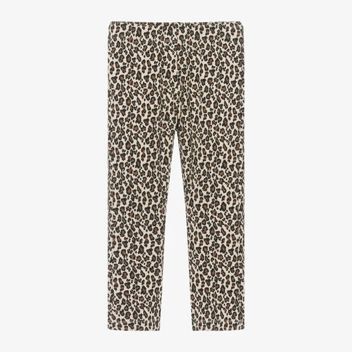 iDO Baby-Girls Beige Cotton Leopard Print Leggings | Childrensalon