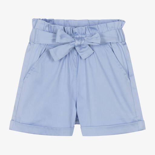 iDO Baby-Girls Blue Cotton Shorts | Childrensalon