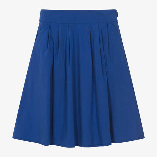 iDO Junior-Girls Blue Cotton Skirt | Childrensalon