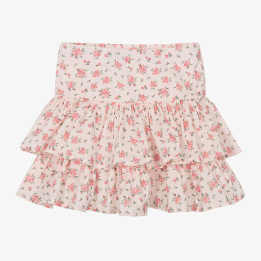 iDO Baby-Girls Pale Pink Cotton Floral Skirt | Childrensalon