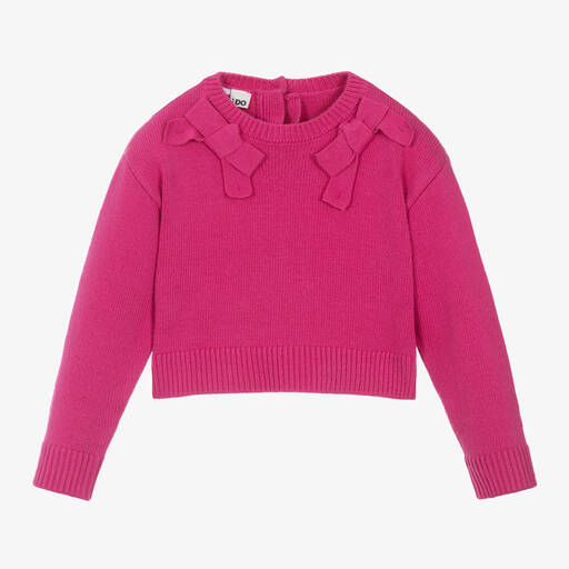 iDO Baby-Girls Pink Knitted Jumper | Childrensalon