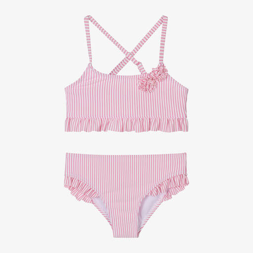 iDO Baby-Girls Pink Striped Bikini | Childrensalon