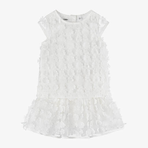 iDO Baby-طقم تنورة تول لون أبيض بطبعة ورود | Childrensalon